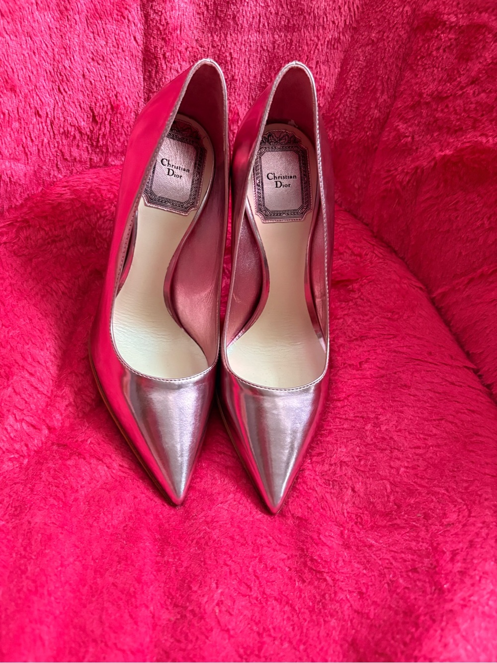 Dior Metallic Pink Pointed-Toe Pumps